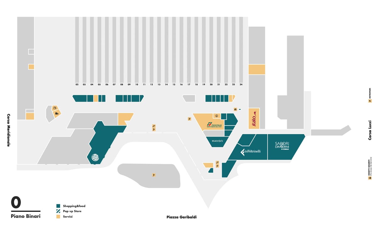 Carte de la gare centrale de naples