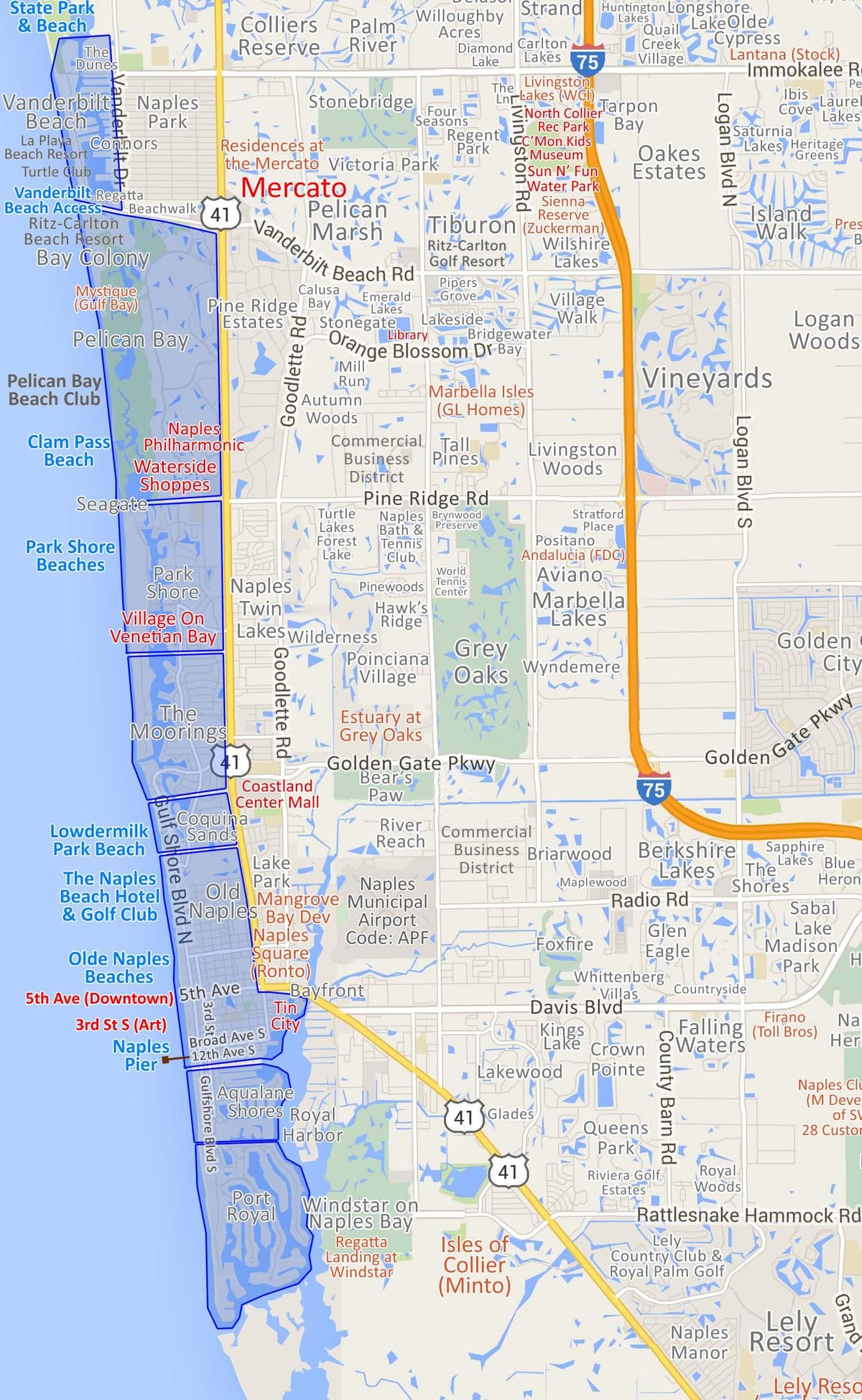 La carte de naples park