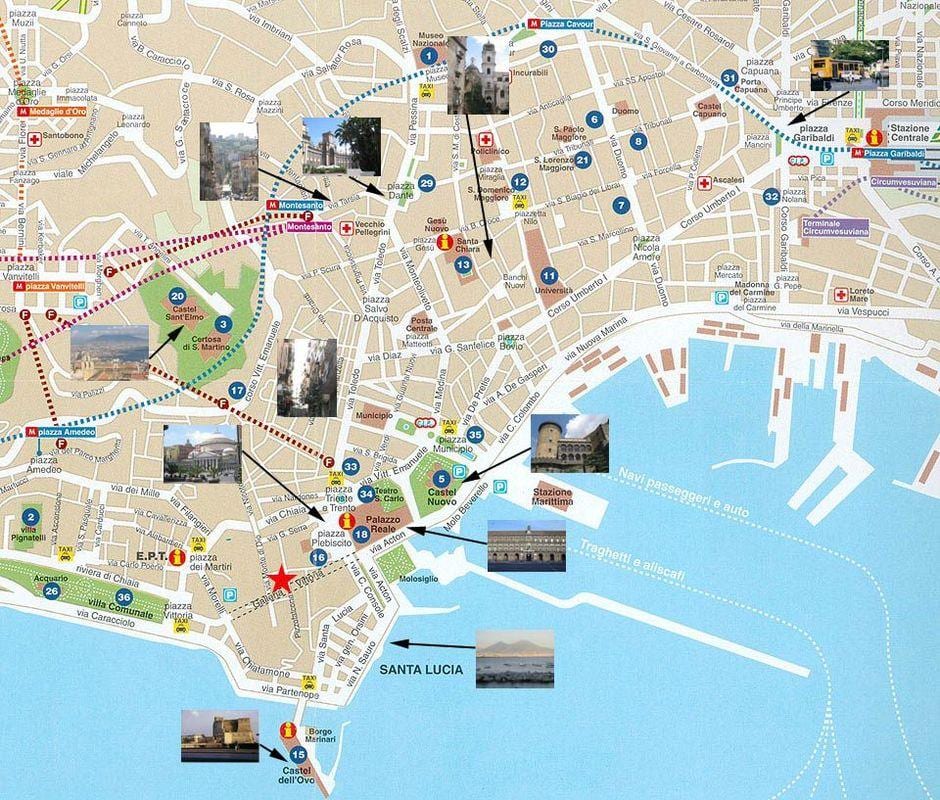 naples, italie port de croisière de la carte