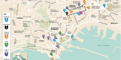 Carte de centro storico de naples