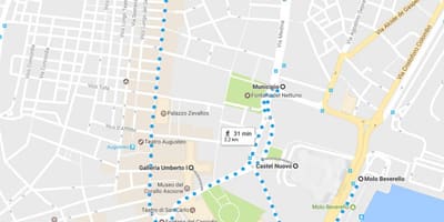 Naples tour à pied la carte