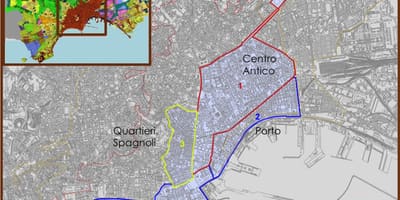 La carte de naples, centre historique
