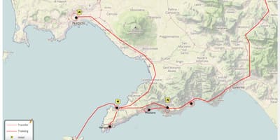 La carte de naples, italie visite à pied