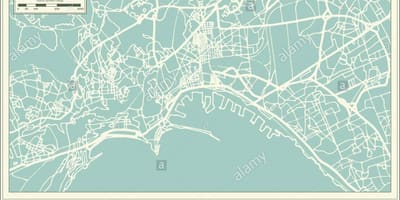 La carte de naples, italie-ville